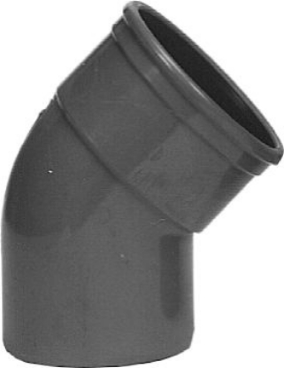 Afbeeldingen van Bocht, 110 mm, 45 graden, mof/spie, pvc