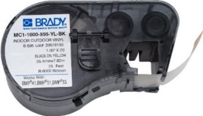 Afbeeldingen van Brady labelrol   mc1-1000-595-yl-bk