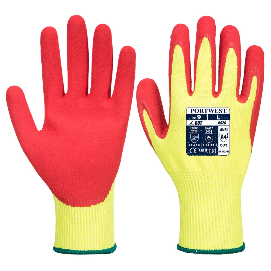Afbeeldingen van Port West handschoen a626 geel/rood
