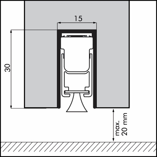 Afbeeldingen van Ellen Automatische valdorpel EM Brush 1128mm