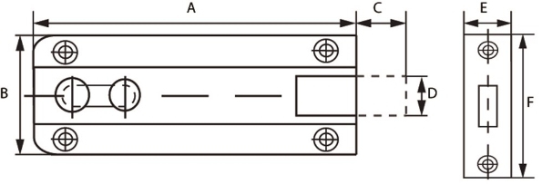 Afbeeldingen van DX Profielschuif 25 x 60 mm, bocht, messing