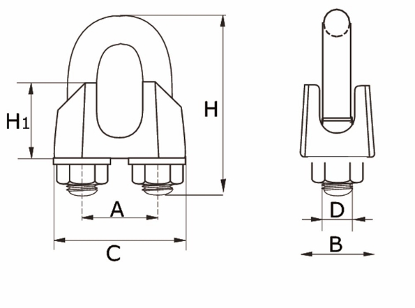 Afbeeldingen van DX Staaldraadklem Type 741 RVS 8mm