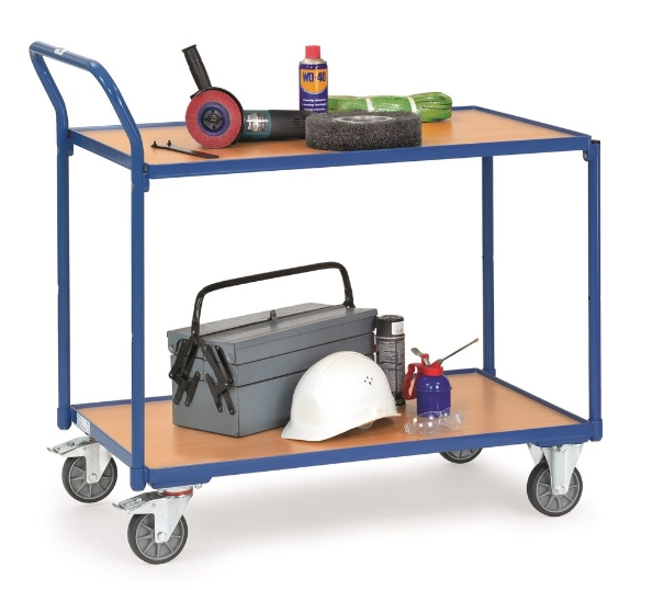 Afbeeldingen van Fetra Lichte tafelwagen laadvlak 850x500mm Draagvermogen: 300 kg met 2 platformen