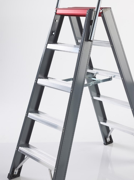 Afbeeldingen van Altrex Dubbel oploopbare trap - aluminium (gecoat) Falco 2x2 treden