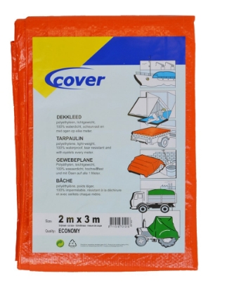 Afbeeldingen van Cover Dekkleed Economy Oranje 2x3 meter 110 gr