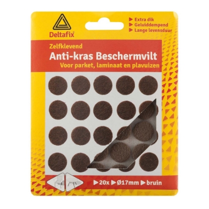 Afbeeldingen van Deltafix Anti-Krasvilt - rond 17mm bruin