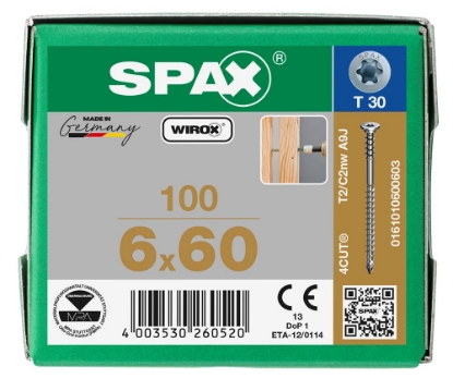 Afbeeldingen van SPAX Stelschroef platkop T-STAR plus staal T30 PK 6.0 x 60