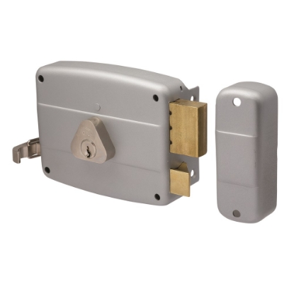 Afbeeldingen van Cisa voordeur oplegslot 60mm dr.1 (Din LS) met vaste buitencilinder 26mm