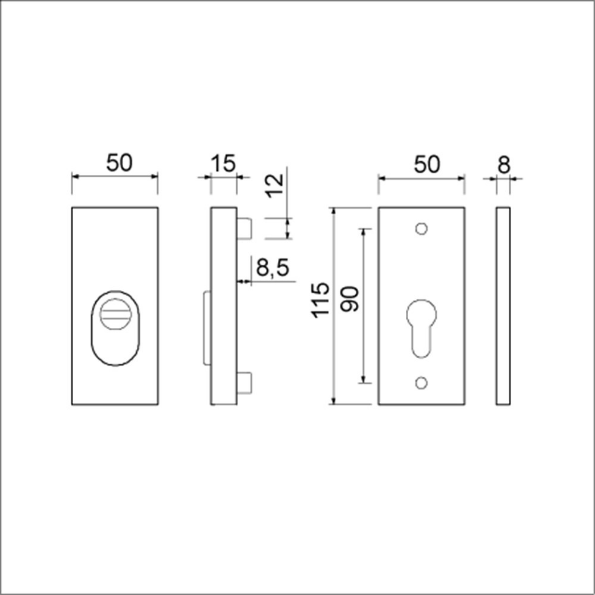 Afbeeldingen van Oxloc Veiligheidsrozet 115x50mm Alu zwart