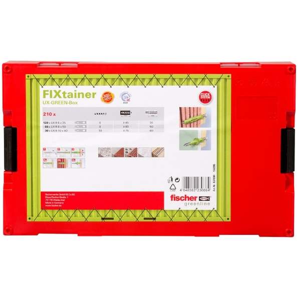 Afbeeldingen van Fischer Fixtainer Assortiment box UX Green pluggen