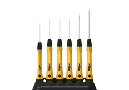 Afbeeldingen van Wiha Fijnschroevendraaierset PicoFinish® ESD sleufkop, Phillips 7-delig incl. houder 270P