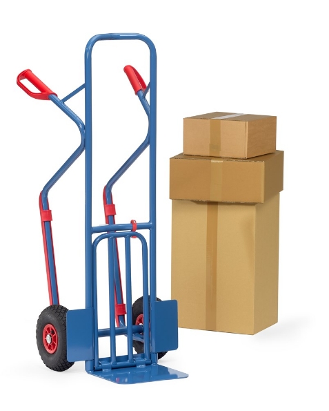 Afbeeldingen van Fetra Steekwagen opklapbaar 300Kg Schep 250/500x320/250, massief rubbel wielen