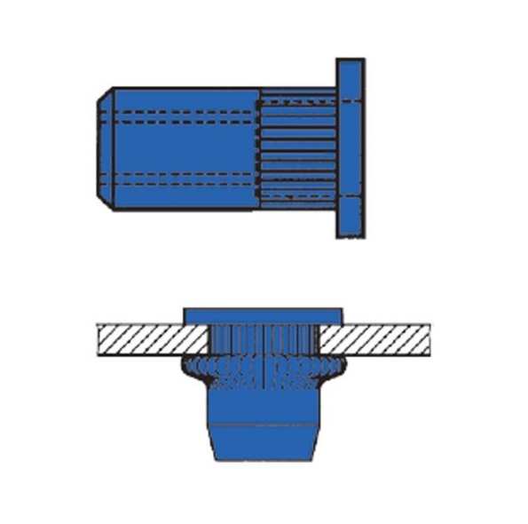 Afbeeldingen van Gesipa Stalen blindklinkmoeren met cilinderkop m4 - 6x13