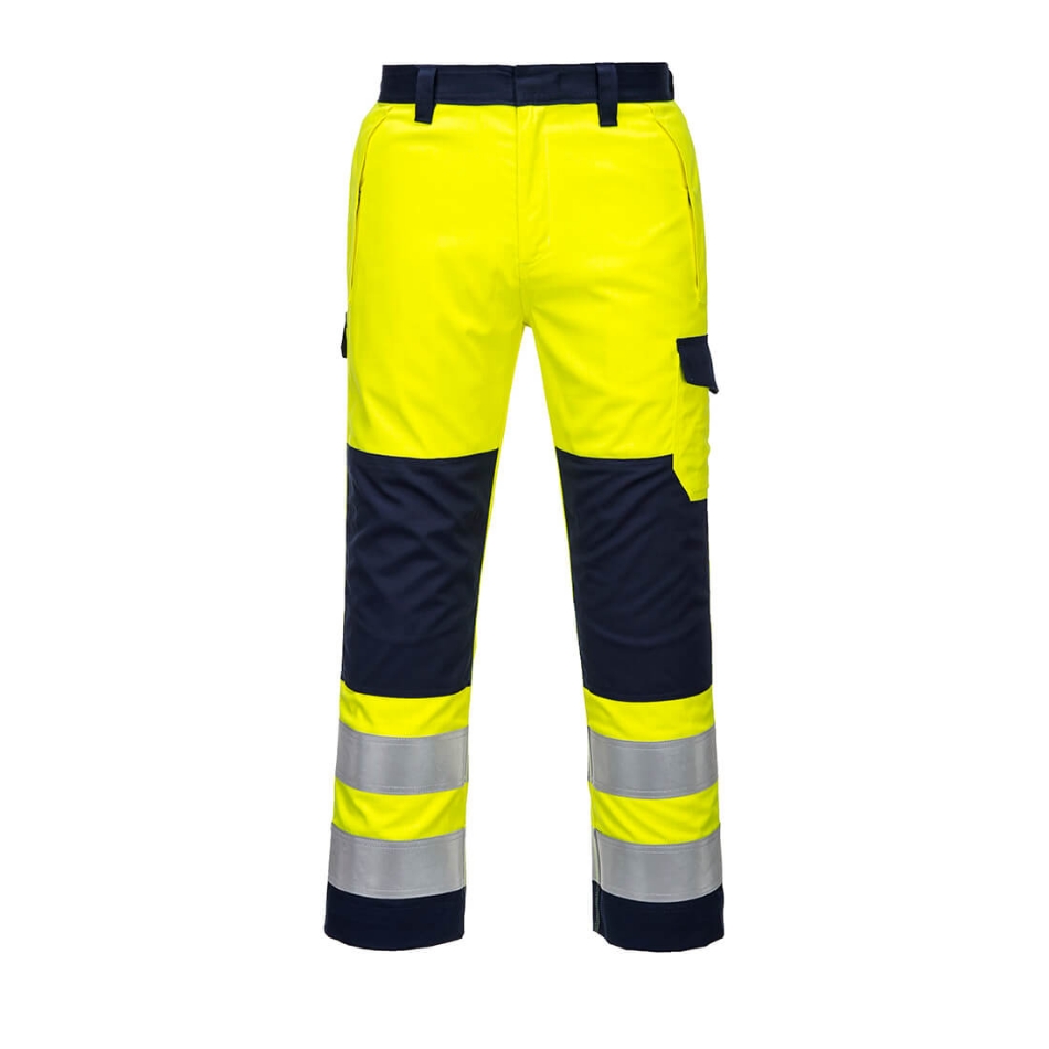 Afbeeldingen van Portwest broek MV46 vlamvertragend fluor geel/marine
