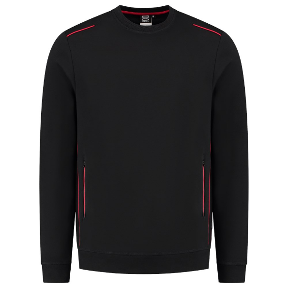 Afbeeldingen van TRICORP WORKWEAR Sweater Accent 302703 zwart/rood XS