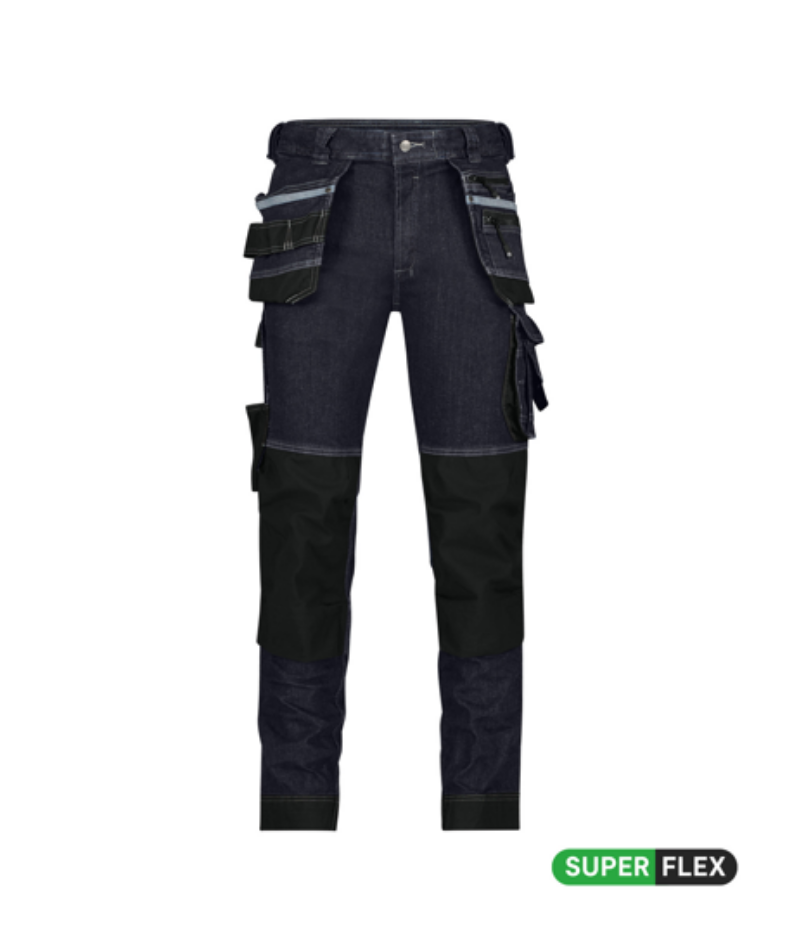Afbeeldingen van Dassy broek Melbourne jeansblauw/zwart