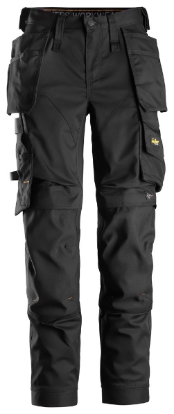 Afbeeldingen van Snickers Workwear AllroundWork, Dames Stretchbroek met Holsterzakken 6247 Zwart 42