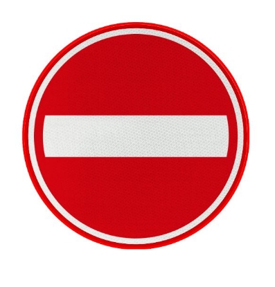 Afbeeldingen van Verkeersbord C02 600mm verboden in te rijden reflectieklasse 3 folie